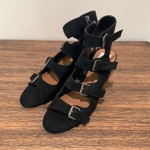 DV for Target Black Faux suede wedge